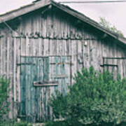 The Old Barn With The Blue Door Poster