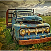 The Blue Classic Ford Truck Poster