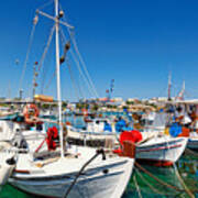 The Port Of Souvala In Aegina Island - Greece Poster