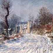The Road To Giverny In Winter Poster