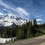 The Road To Mt Rainier In Washington State, Usa Poster