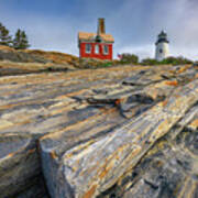 The Rocky Shoreline Of Pemaquid Point Poster