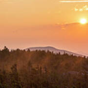 The Sunrise From Phelps Mountain Summit In The Adirondacks Sun Rising Over The Clouds 2 Poster