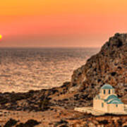The Sunset In Finiki Of Karpathos - Greece Poster