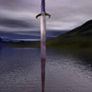 The Sword Excalibur On The Lake Poster