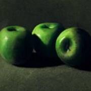 Three Green Apples Poster