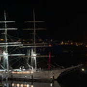 Three Mast Beauty At Port Mahon By Pedro Cardona Poster