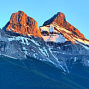 Three Sisters Canmore Sunset Panorama Poster