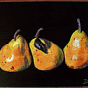 Three Yellow Pears Poster