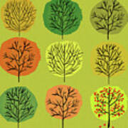 Tidy Trees All In Pretty Rows Poster
