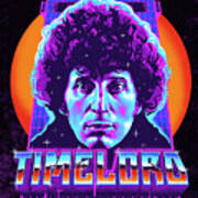 Timelord / Tom Baker / Doctor Who / 80s Color / 4th Doctor / Time Travel Poster