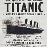Titanic Vintage Poster Poster