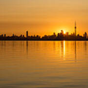 Toronto Skyline - Three Suns Over Liquid Silk Poster