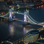 Tower Bridge At Night From The Shard Poster
