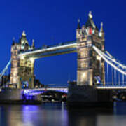 Tower Bridge At Night Poster