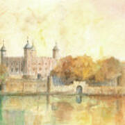Tower Of London Watercolor Poster