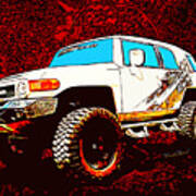 Toyota Fj Cruiser 4x4 Cartoon Panel From Vivachas Poster