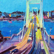 Traffic On Elisabeth Bridge At Dusk Poster