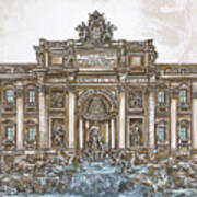 Trevi Fountain,rome Poster