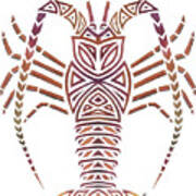 Tribal Caribbean Lobster Poster
