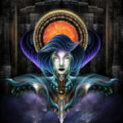 Trilia Goddess Of The Orange Moon Poster