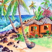 Tropical Beach Hut Poster