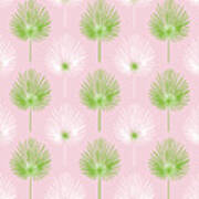 Tropical Leaves On Pink 2- Art By Linda Woods Poster