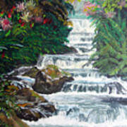 Tropical Waterfall Poster