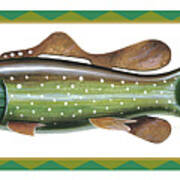 Trout Ice Fishing Decoy Poster