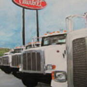 Trucks And Peterbilt Sign Poster