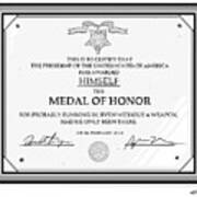 Trump Medal Of Honor Poster