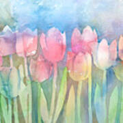 Tulips In A Row Poster