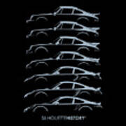 Turbo Sports Car Silhouettehistory Poster