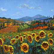 Tuscan Sunflowers Poster