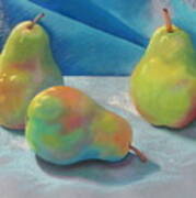 Pears, Pastel Painting Still Life Poster