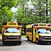 Two Yellow School Buses Poster
