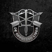 U. S.  Army Special Forces  -  Green Berets D U I Over Black Velvet Poster