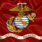 U. S.  Marines - U S M C Corps Flag Poster
