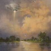 Ufos Above The Lake Poster