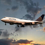 United Boeing 747-422 Poster