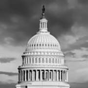 United States Capitol Building - Washington D.c. - Black And White Poster