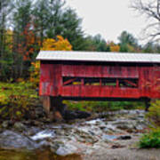 Upper Cox Brook Covered Bridge In Northfield Vermont Poster