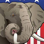 Usa Elephant Poster