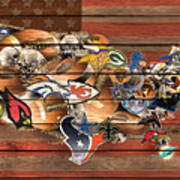 Usa Nfl Map Collage 6 Poster
