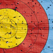 Used Archery Target Close Up Poster