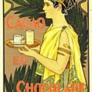 Van Houten's Cacao En Chocolate - Vintage Chocolate Advertising Poster Poster