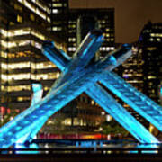 Vancouver Olympic Cauldron At Night Poster