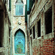 Venice Italy Turquoise Blue Door Poster