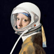 Vermeer - Girl In A Space Helmet Poster