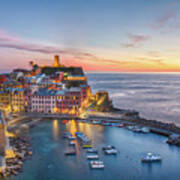 Vernazza At Sunset Poster